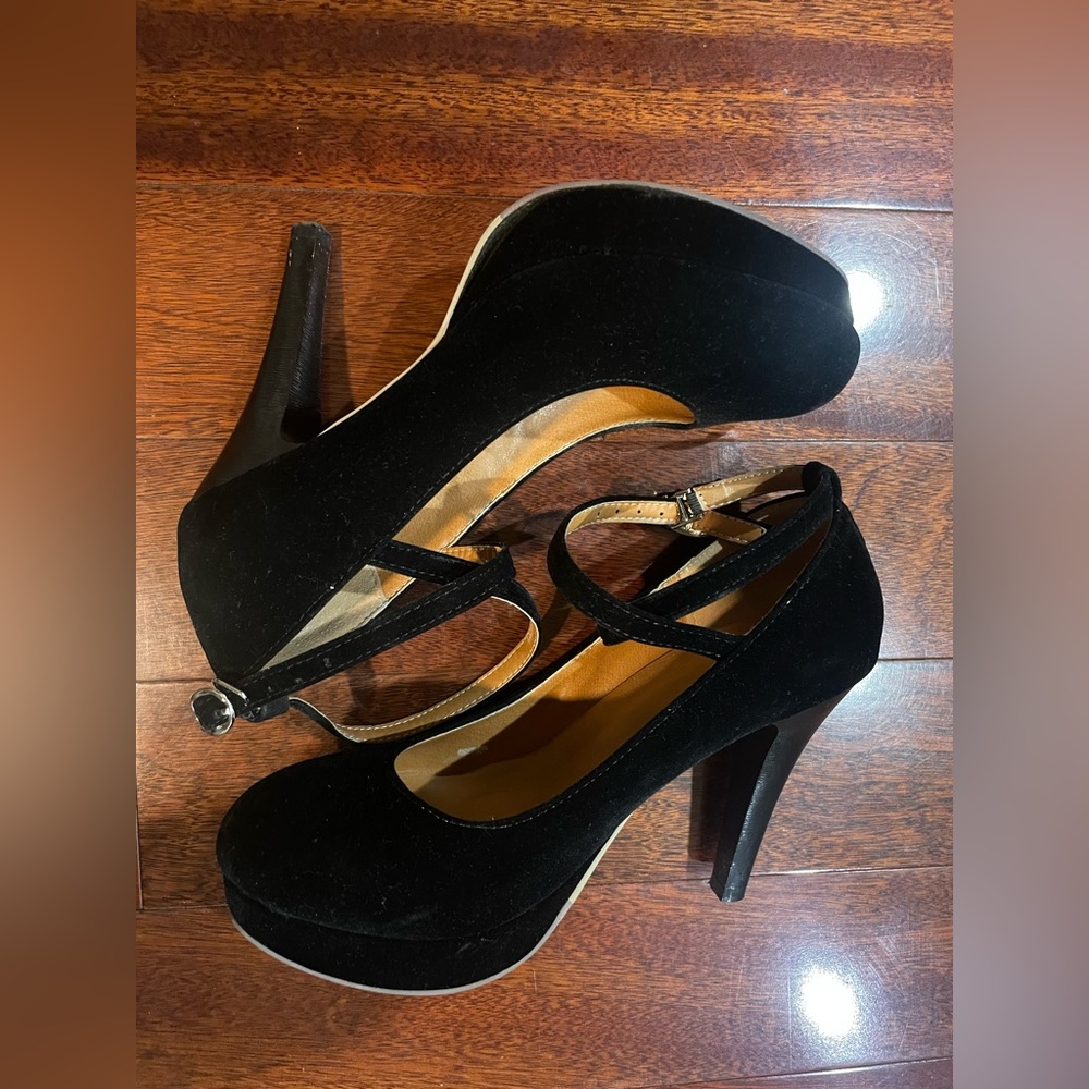 Black Velvet Heels